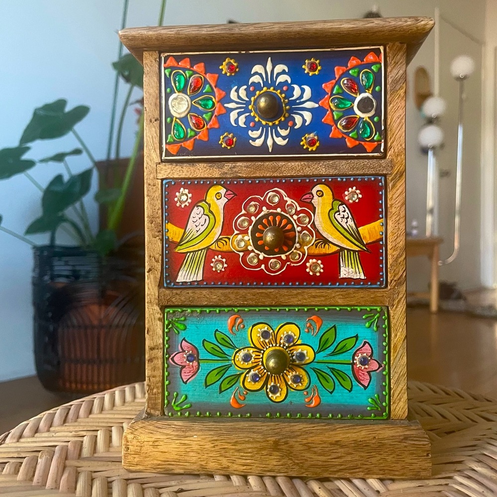 Hand-painted Wooden chest